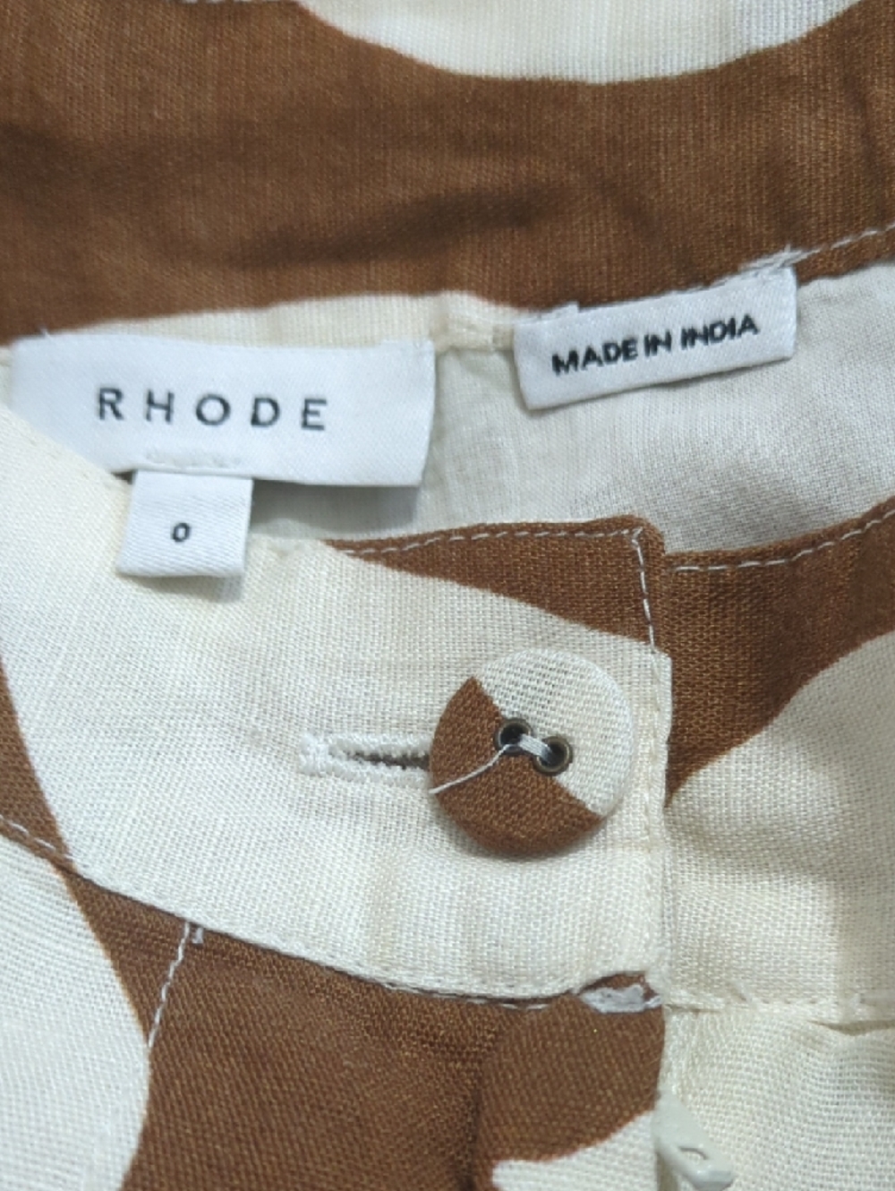 RHODET Two-Piece Brown/Cream Floral Print Set - Cropped Tie Top & Wide Leg Pant - Picture 7 of 13